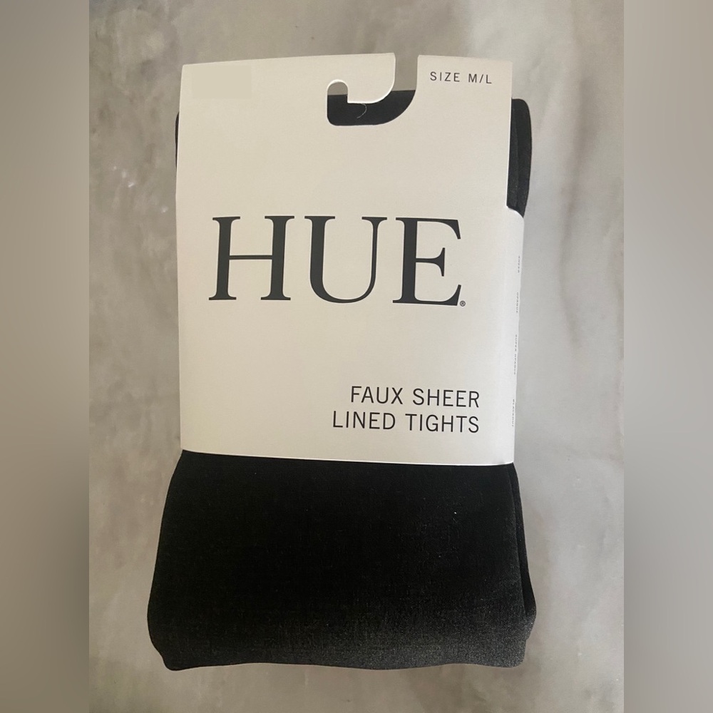 HUE Faux Sheer Fleece Tights Size M/L